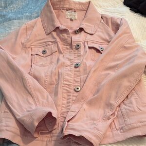 Torrid Blush Pink Denim Trucker Jacket Size 3 (3X)
